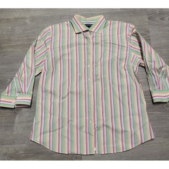 Lands' End Tops - Lands End Women's Multicolor‎ Striped Button Up Top Size 12